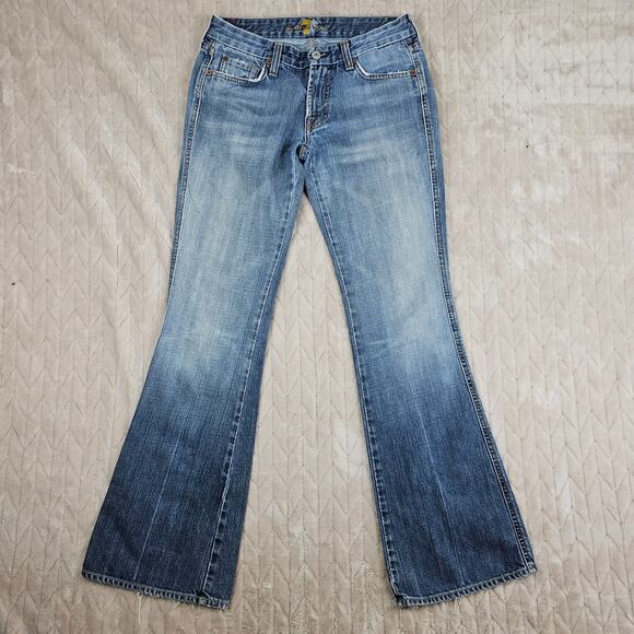 Vintage 7 For All Mankind Jeans Womens 28 Boot Cut Y2K Distressed Low Rise USA - Picture 1 of 6